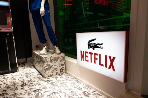 Netflix logo on Lacoste